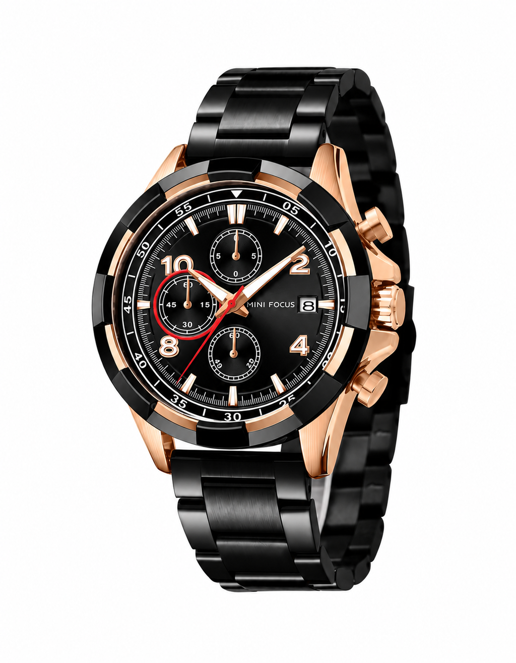 Mini Focus MF0198G.02 Phantom Black Chronograph Silver Case with Date display