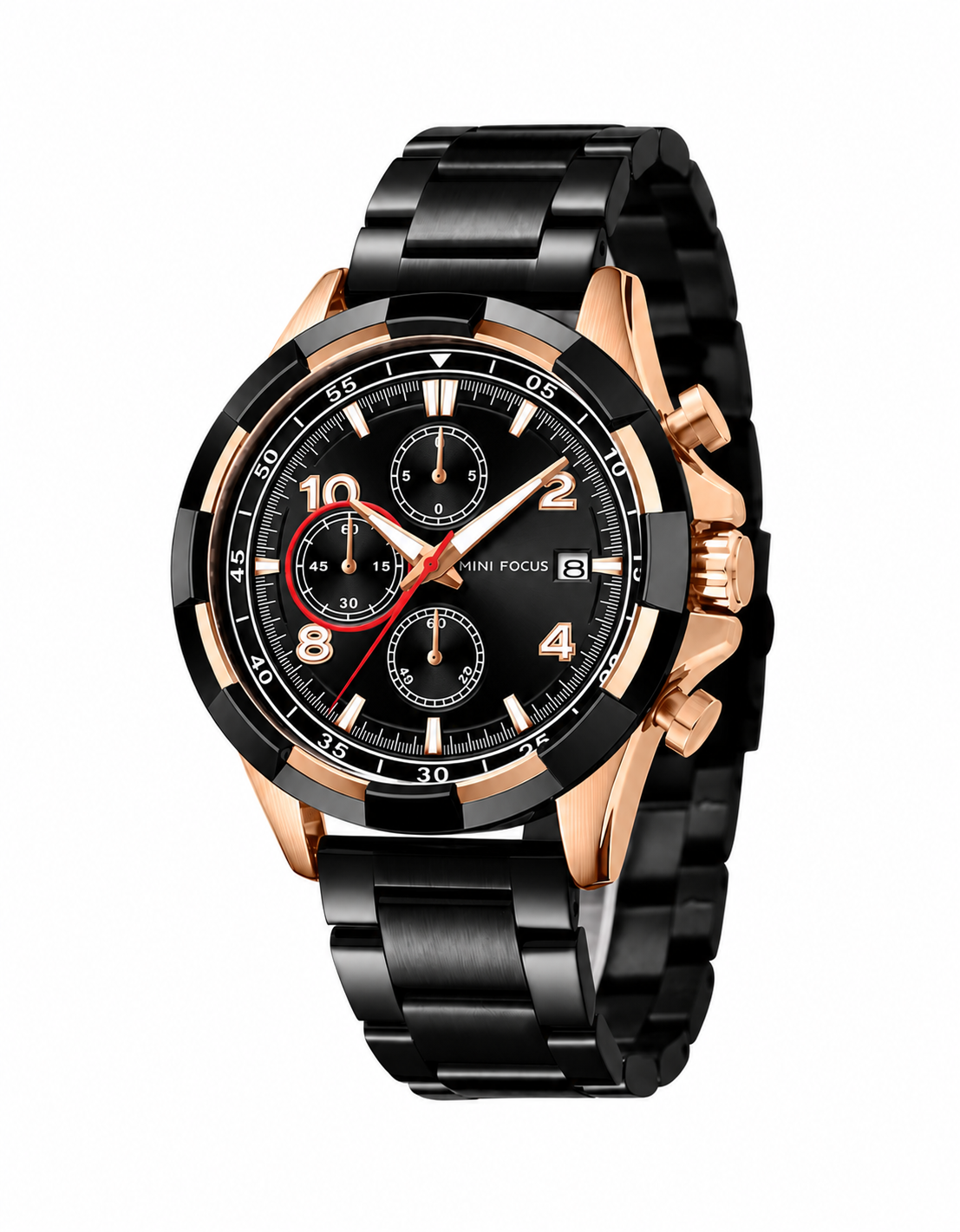 Mini Focus MF0198G.02 Phantom Black Chronograph Silver Case with Date display