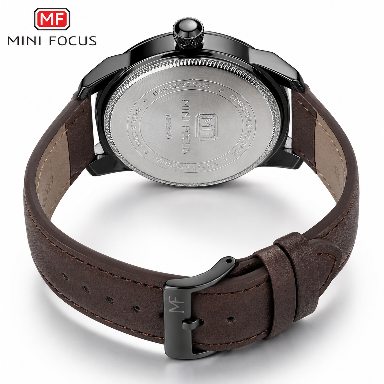 Beige Camouflage Dial Leather Watch for Men