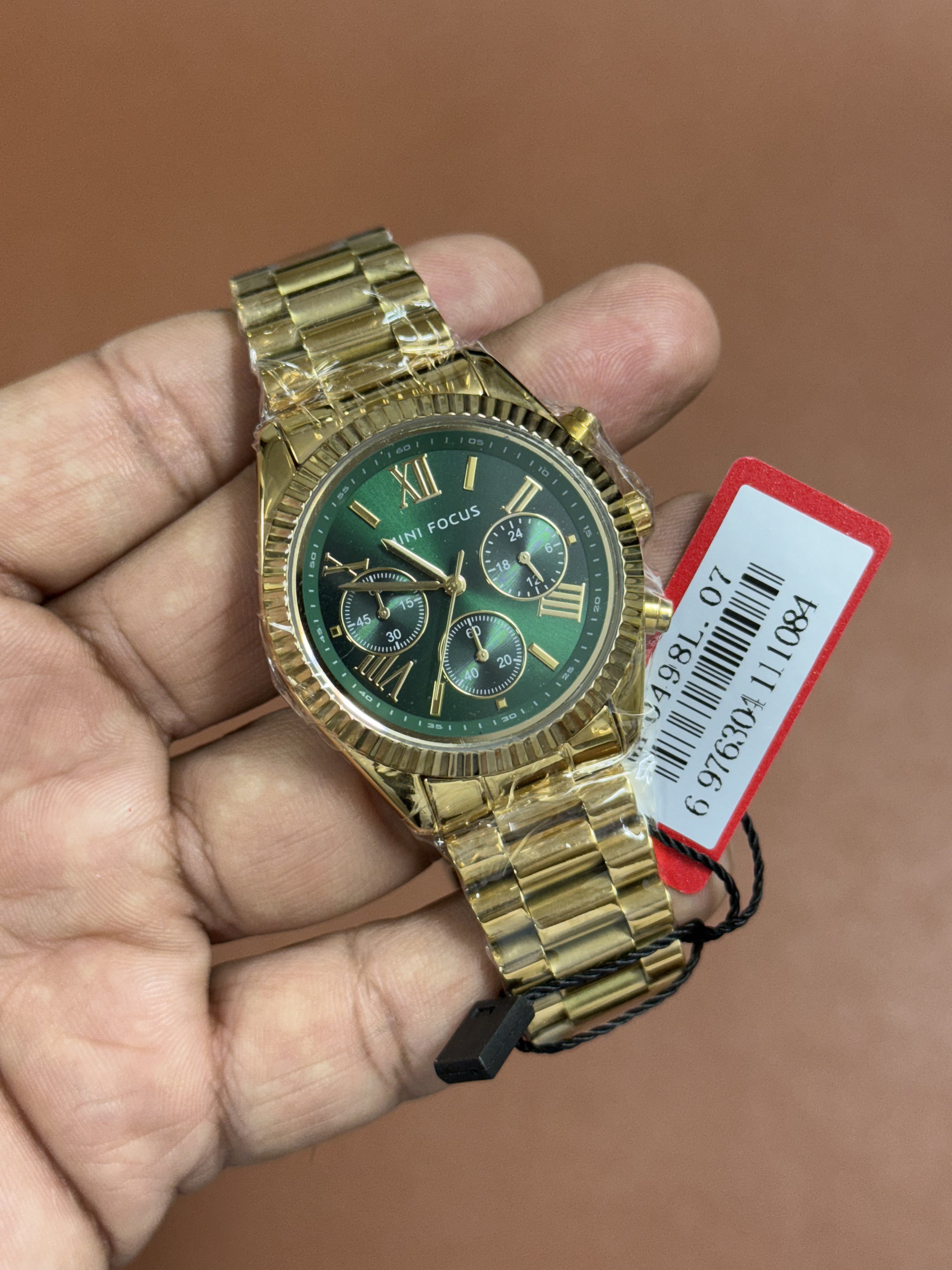Mini Focus MF0498L.07 Imperial Gold Chrono with Emerald Dial