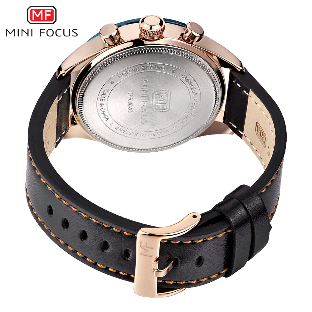 Blue Dial Leather Watch for Men