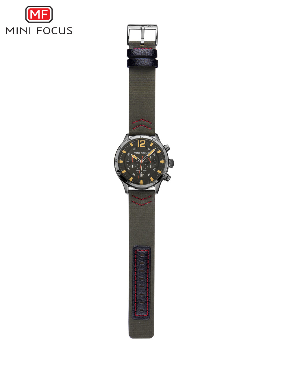 Classic Leather Men's Watch Chronograph Dial with Date Display