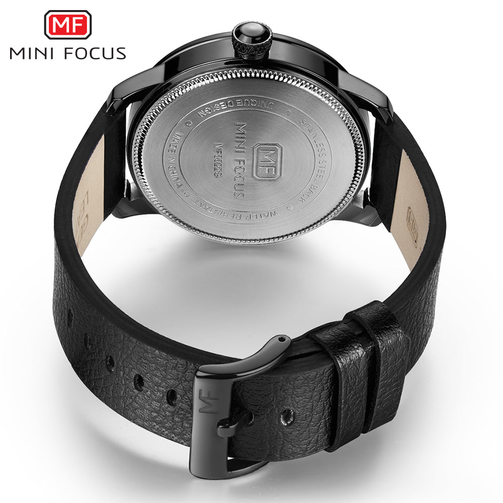 Classic Leather Watch for Men - Earth Dial With Date Display