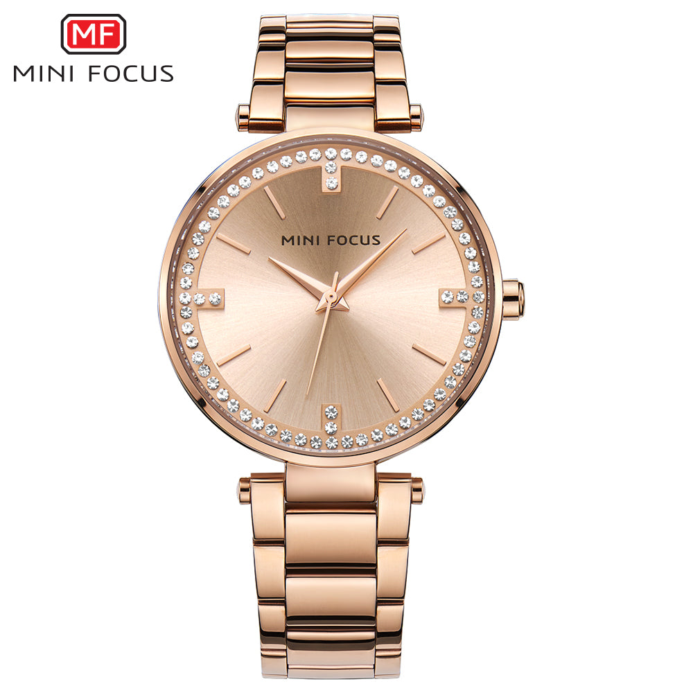 Mini Focus MF0031L.04 Rose Gold Crystal Radiance – Elegant Women’s Bracelet Watch