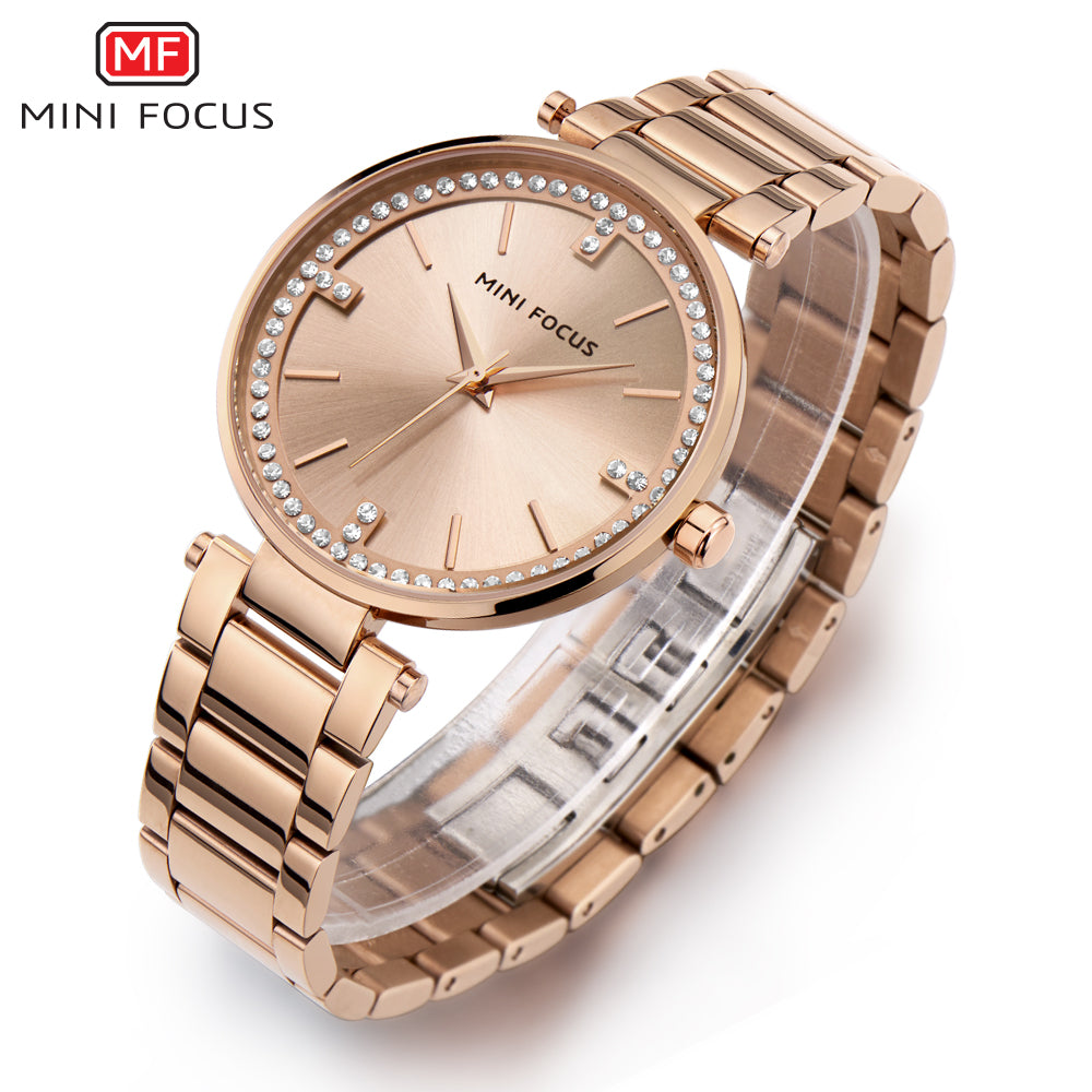 Mini Focus MF0031L.04 Rose Gold Crystal Radiance – Elegant Women’s Bracelet Watch