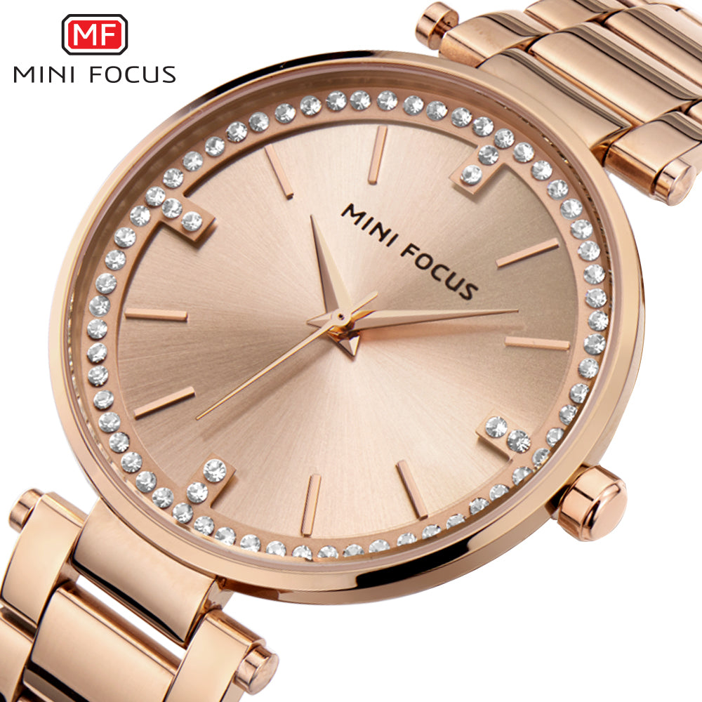Mini Focus MF0031L.04 Rose Gold Crystal Radiance – Elegant Women’s Bracelet Watch