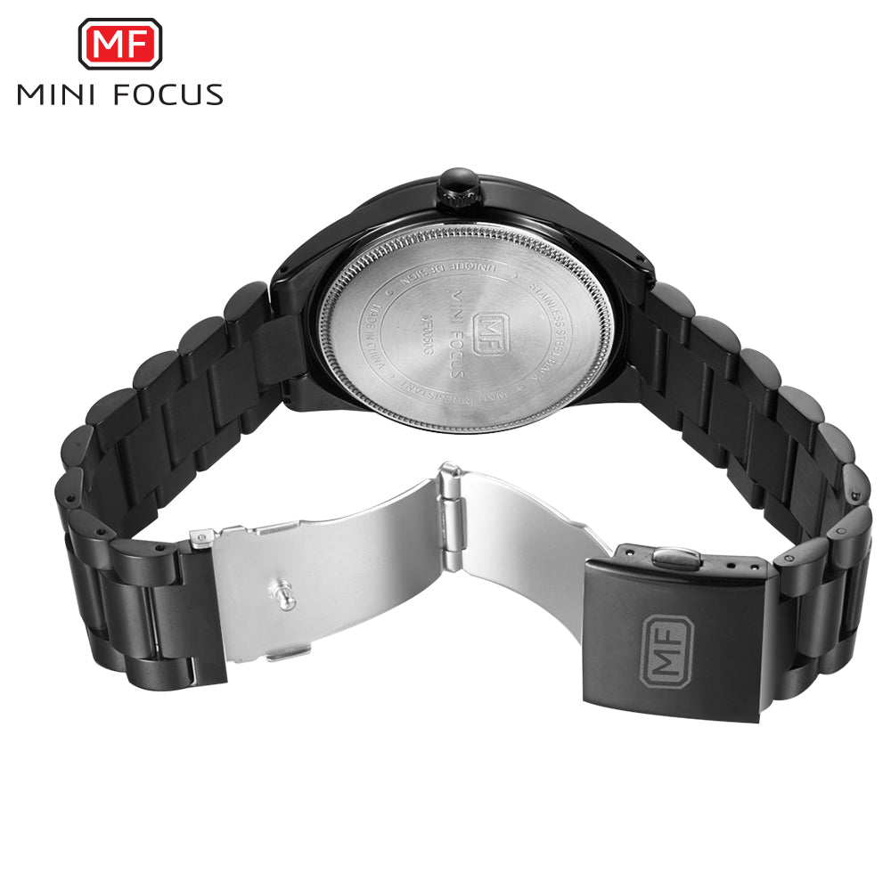 Mini Focus MF0050G.01 Metal Watch with Date Display - Black