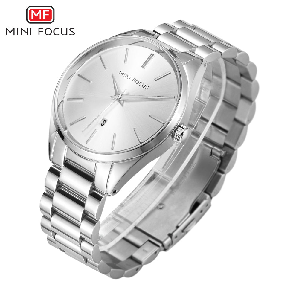 Mini Focus MF0050G.04 Metal Watch with Date Display - Silver
