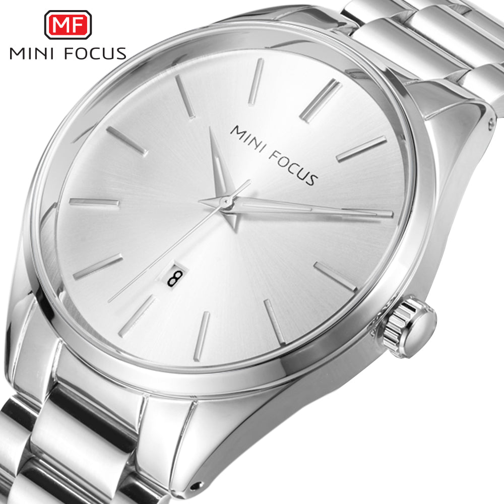Mini Focus MF0050G.04 Metal Watch with Date Display - Silver