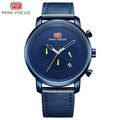 Mini Focus MF0102G.04 Monochrome Blue Dial with Minimalist Markers and Contrast Yellow Hands