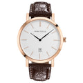 Minimalist White Dial Vintage Leather Watch for Men