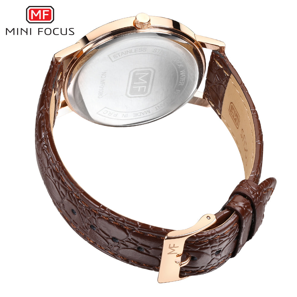 Minimalist White Dial Vintage Leather Watch for Men