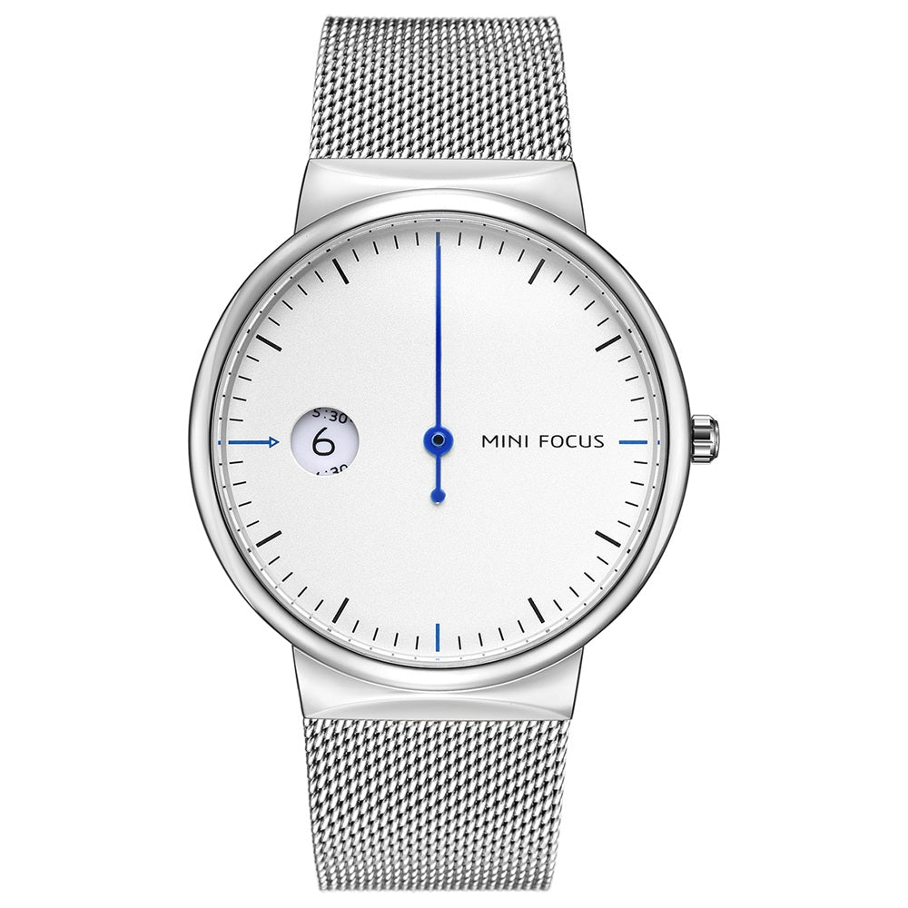 Mini Focus MF0182G.01 One Hand Watch with Date and Hour display - Silver