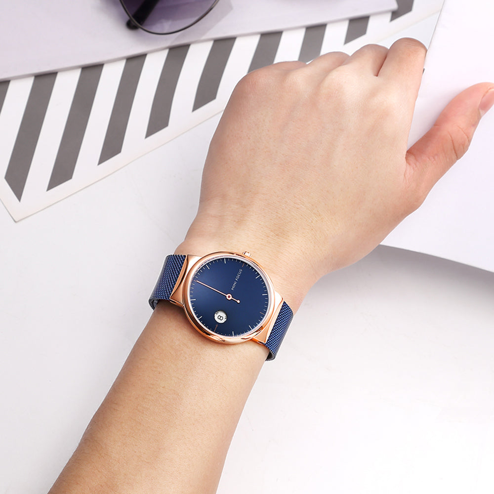 Mini Focus MF0182G.03 One Hand Watch with Date and Hour display - Blue