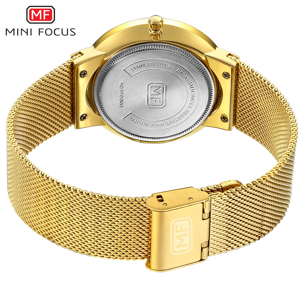 Mini Focus MF0182G.04 One Hand Watch with Date and Hour display - Gold