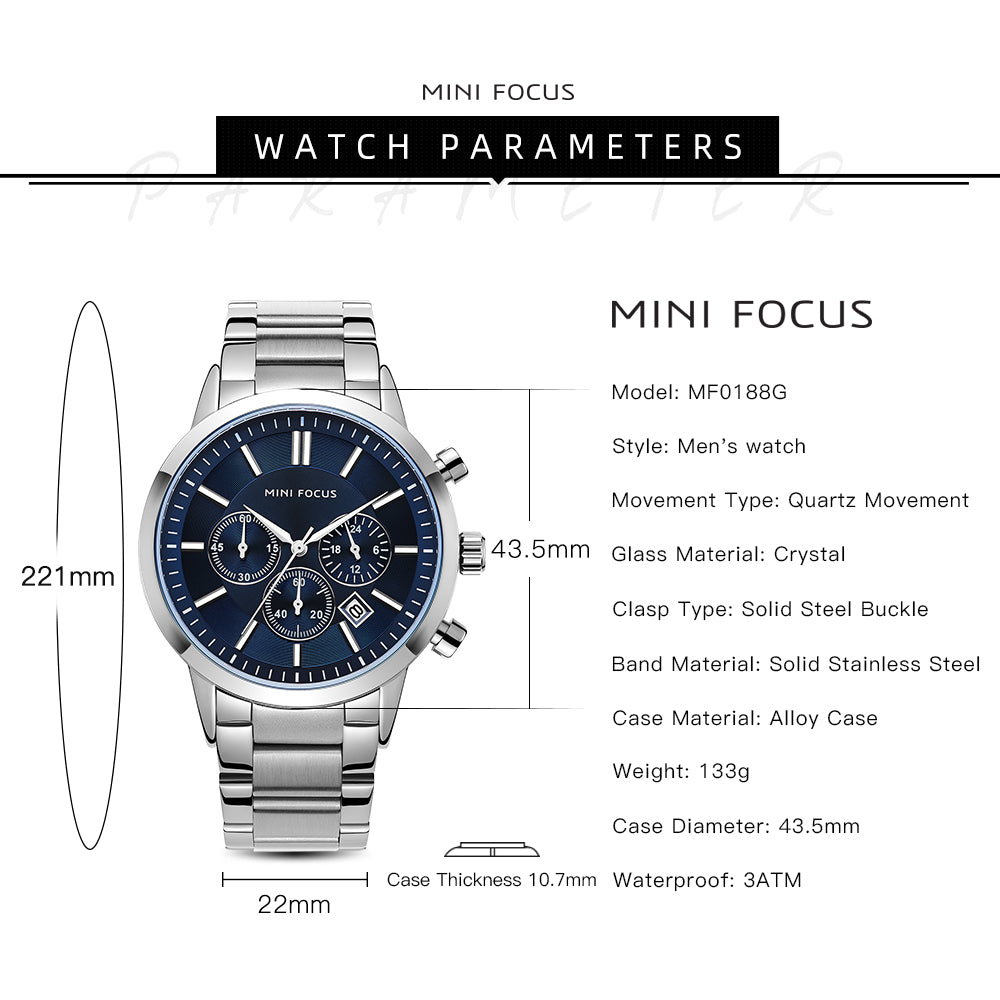 Mini Focus MF0188G.02 Elite Chronograph – Navy Prestige Edition
