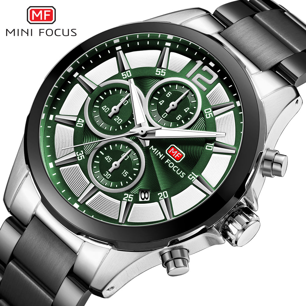 Mini Focus MF0237G.03 – a modern men’s stainless steel chronograph quartz watch
