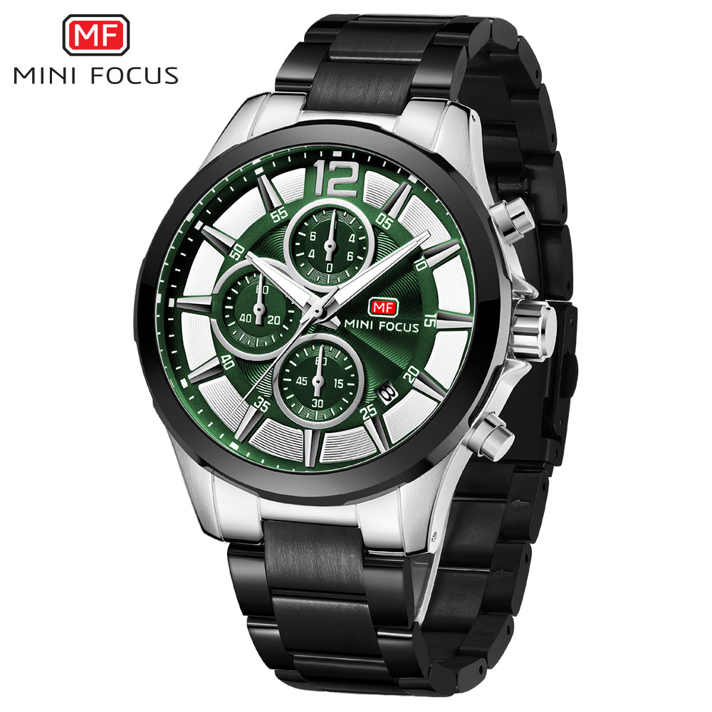 Mini Focus MF0237G.03 – a modern men’s stainless steel chronograph quartz watch