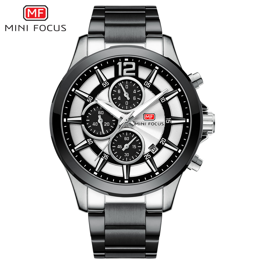Mini Focus MF0237G.04 – a modern men’s stainless steel chronograph quartz watch