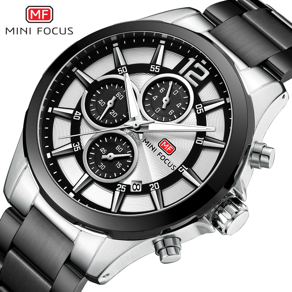 Mini Focus MF0237G.04 – a modern men’s stainless steel chronograph quartz watch