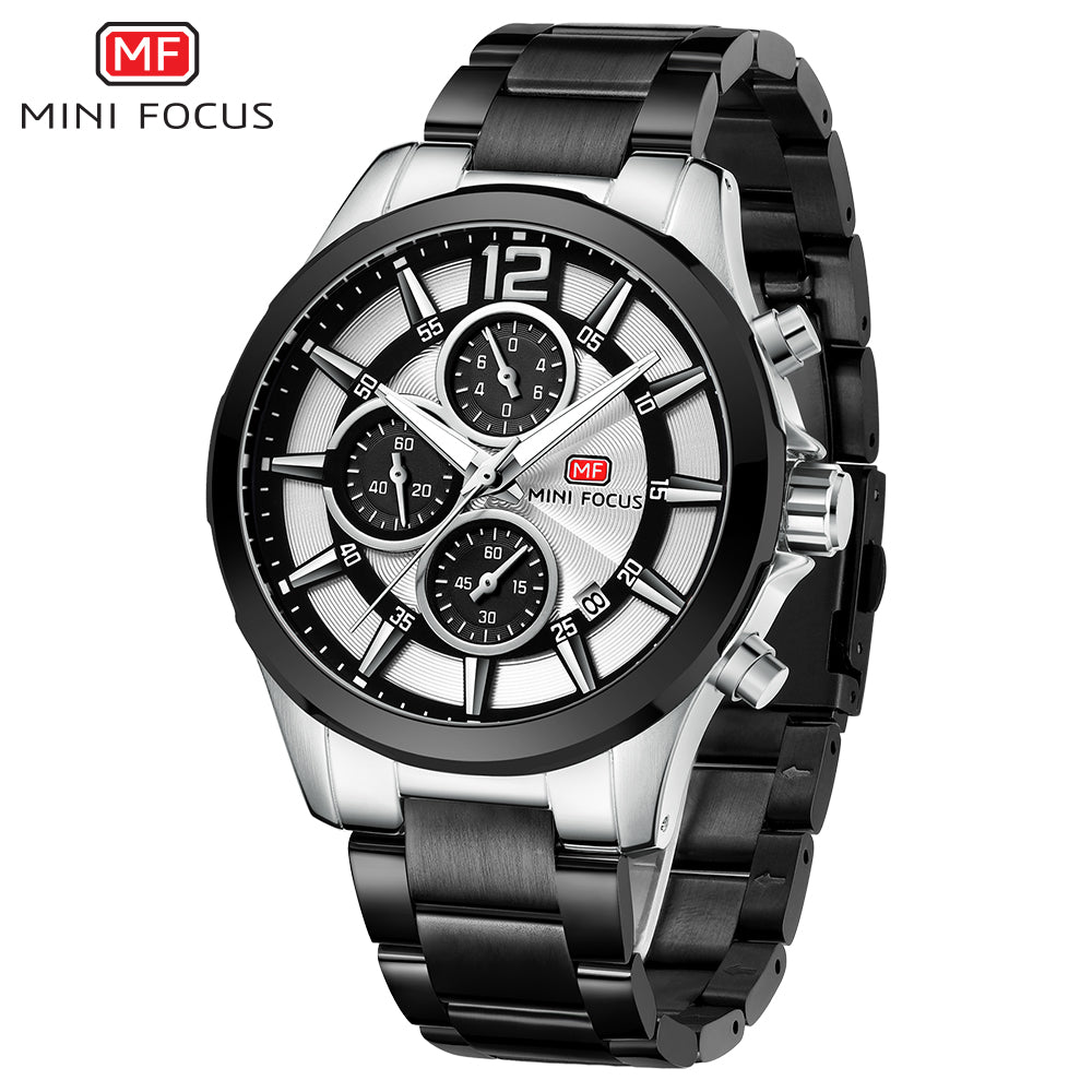 Mini Focus MF0237G.04 – a modern men’s stainless steel chronograph quartz watch