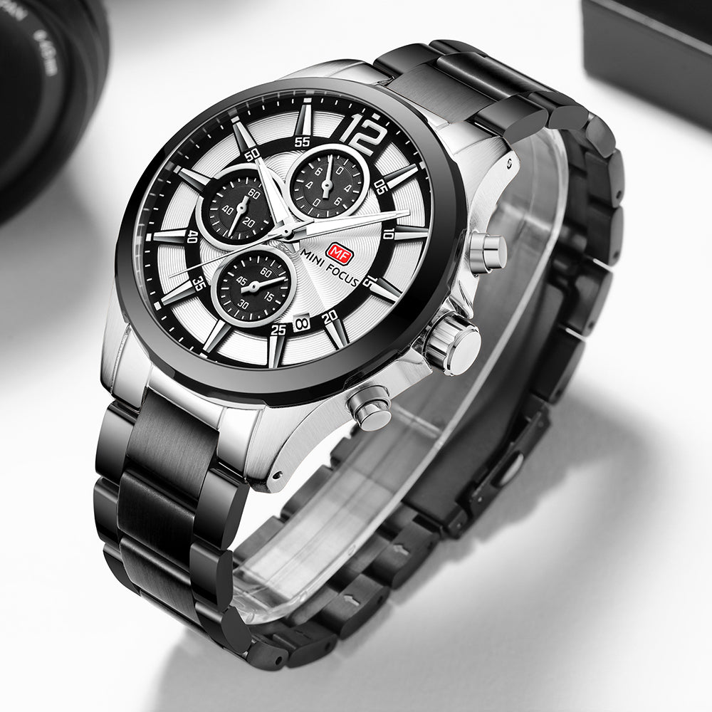 Mini Focus MF0237G.04 – a modern men’s stainless steel chronograph quartz watch
