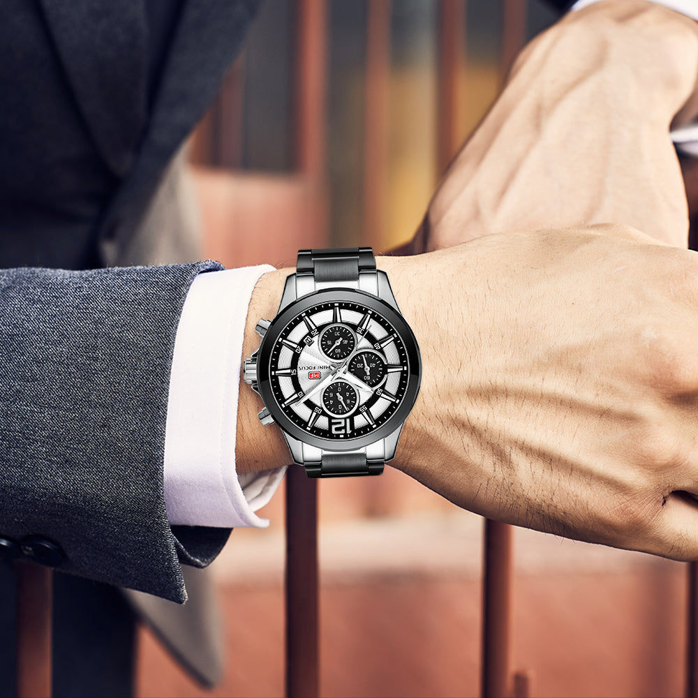 Mini Focus MF0237G.04 – a modern men’s stainless steel chronograph quartz watch