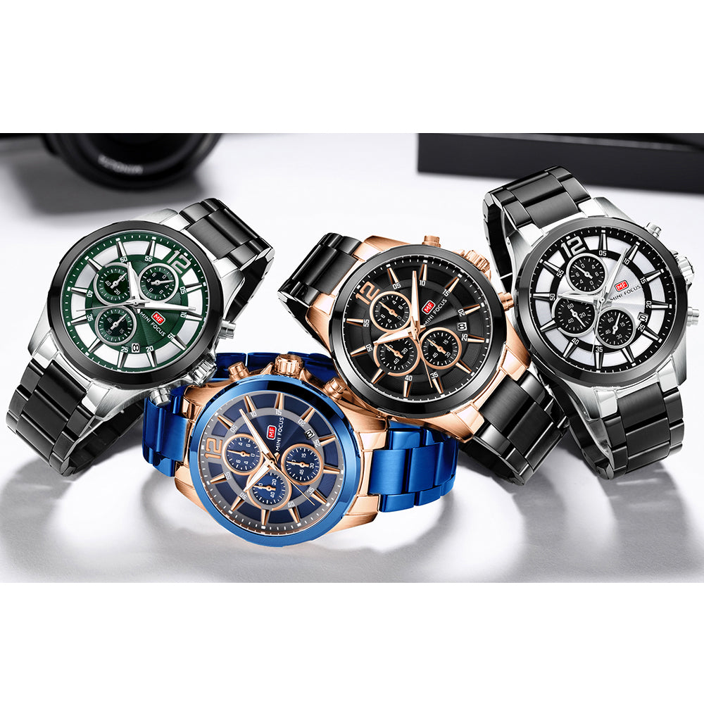 Mini Focus MF0237G.04 – a modern men’s stainless steel chronograph quartz watch