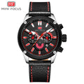 Mini Focus MF0288G.01 Leather Watch for Men with Red Chronograph Dial