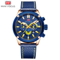 Mini Focus MF0288G.02 Racing-Inspired Blue Chronograph with Leather Strap