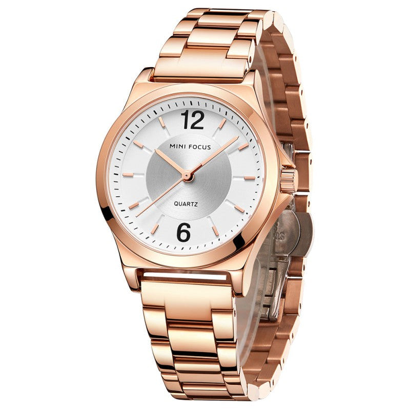 Mini Focus MF0308L.03 Minimalist White Dial with Stainless Steel Bracelet - Rose Gold