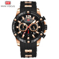 Mini Focus MF0349G.03 Maverick Black Sports Watch with chronograph dial and Silicon belt