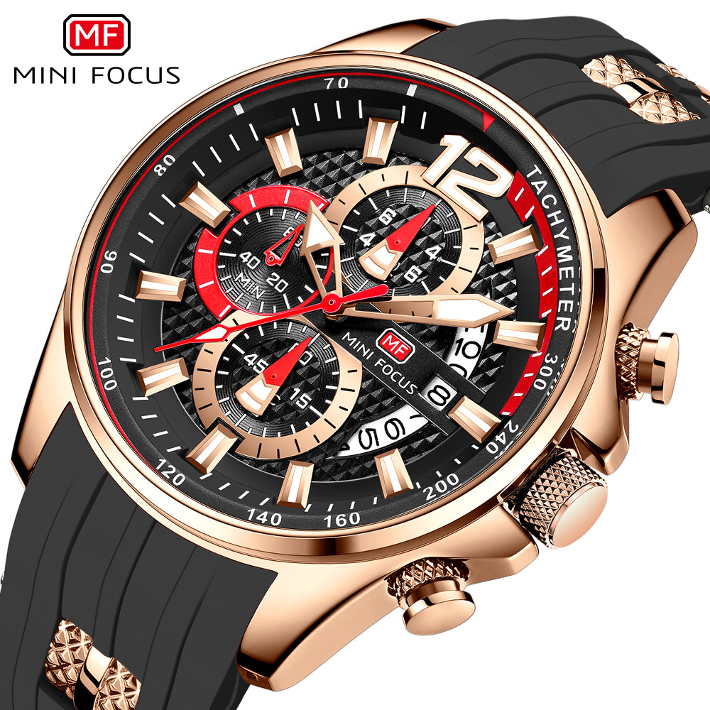 Mini Focus MF0350G.01 Nitro Black Chronograph Sports Watch for Men