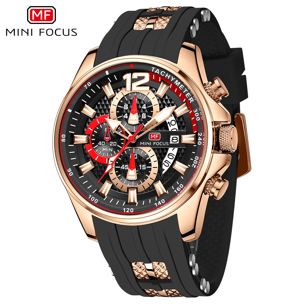 Mini Focus MF0350G.01 Nitro Black Chronograph Sports Watch for Men