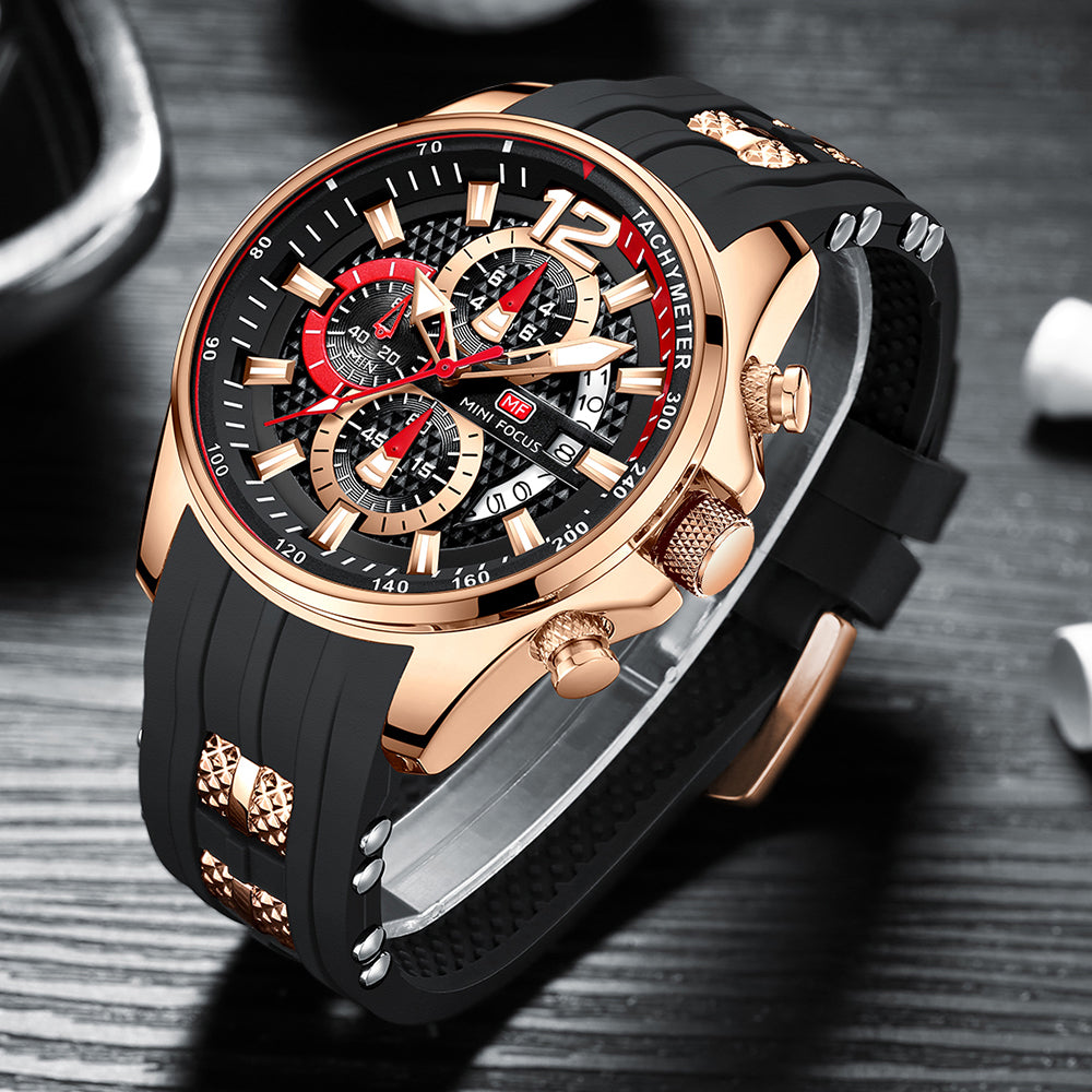 Mini Focus MF0350G.01 Nitro Black Chronograph Sports Watch for Men