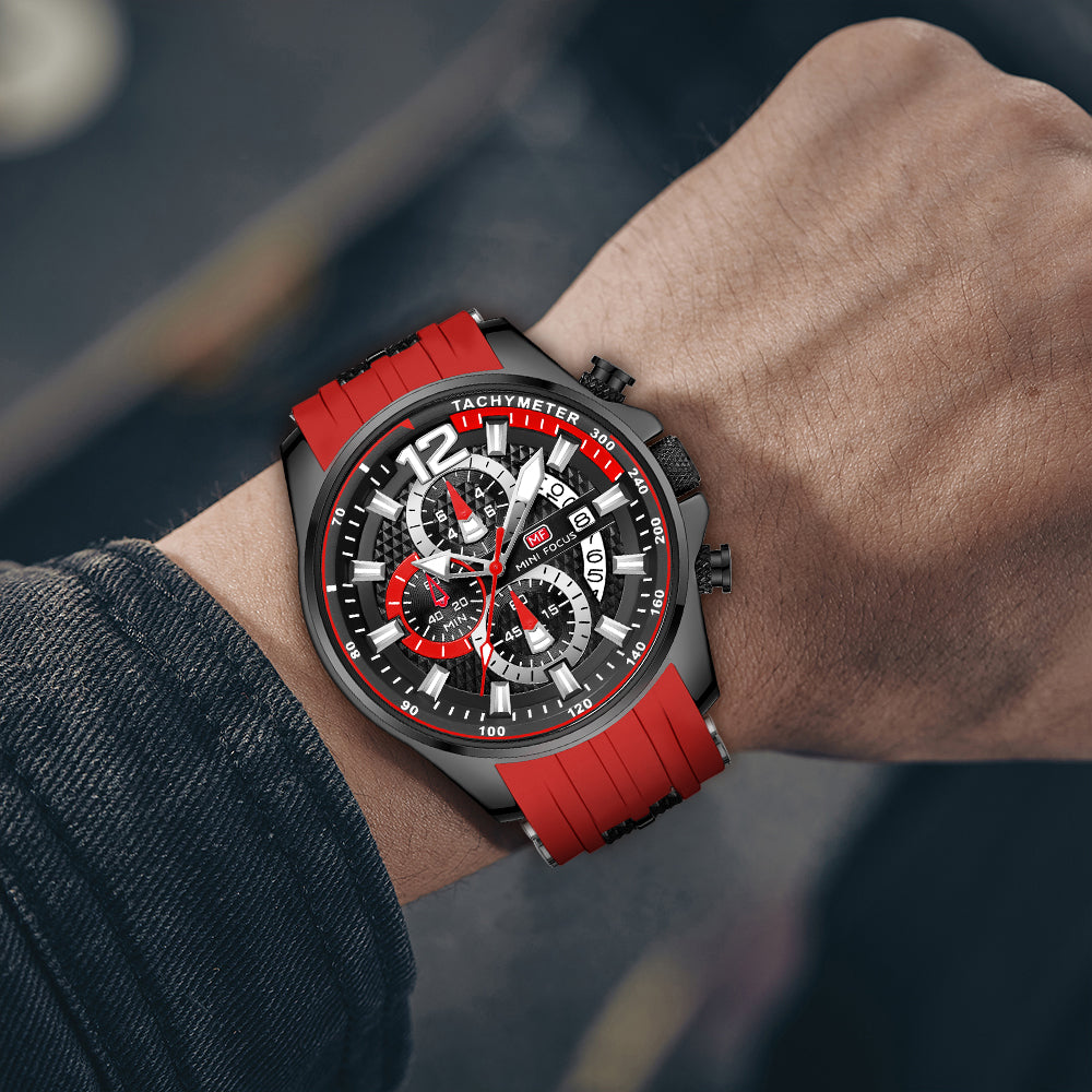 Mini Focus MF0350G.04 Nitro Red Chronograph Sports Watch for Men