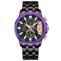 Mini Focus MF0352G.05 Iridescent Bezel Black Chronograph Watch for Men