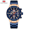 Mini Focus MF0397G.03 BLUE METAL STRAP AND ROSE GOLD + BLUE DIAL