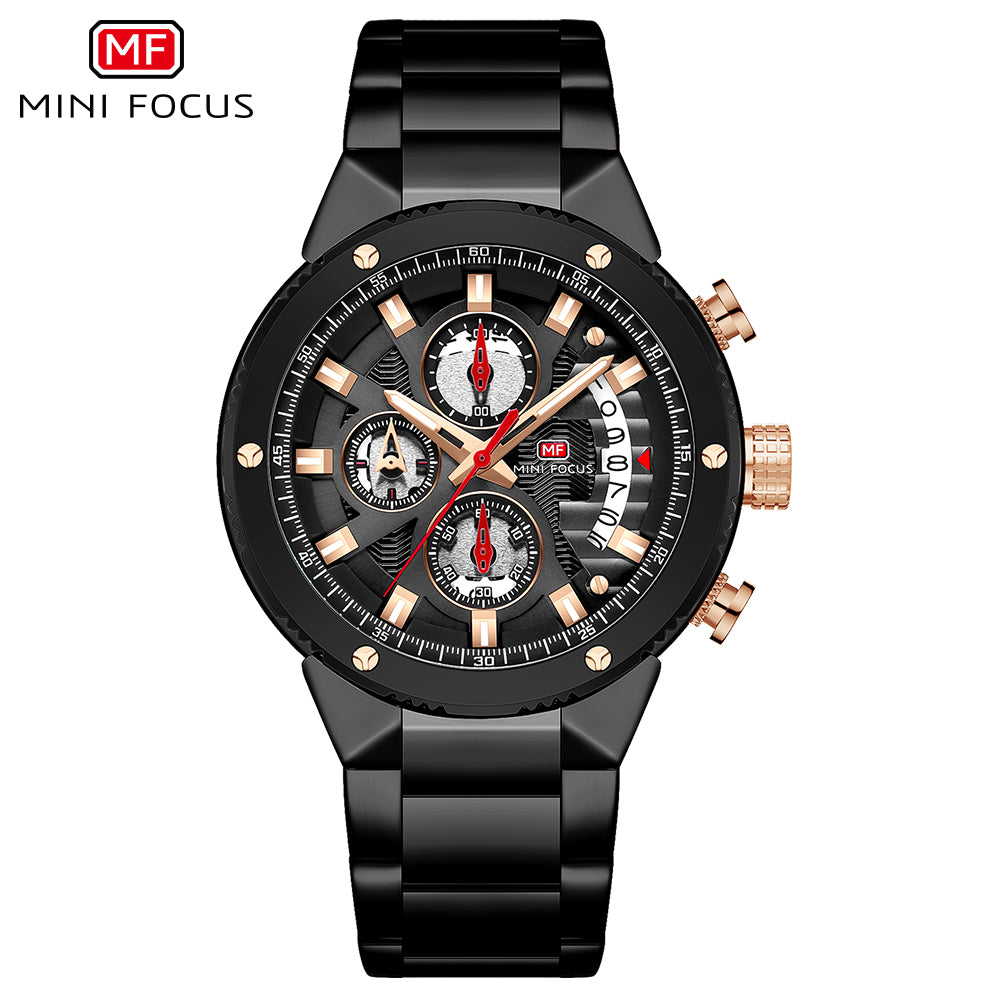 Mini Focus MF0397G.05 BLACK METAL STRAP WITH BLACK DIAL