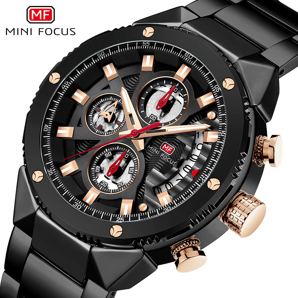 Mini Focus MF0397G.05 BLACK METAL STRAP WITH BLACK DIAL