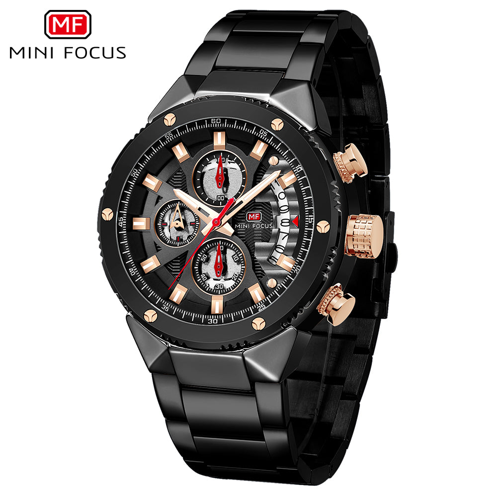 Mini Focus MF0397G.05 BLACK METAL STRAP WITH BLACK DIAL