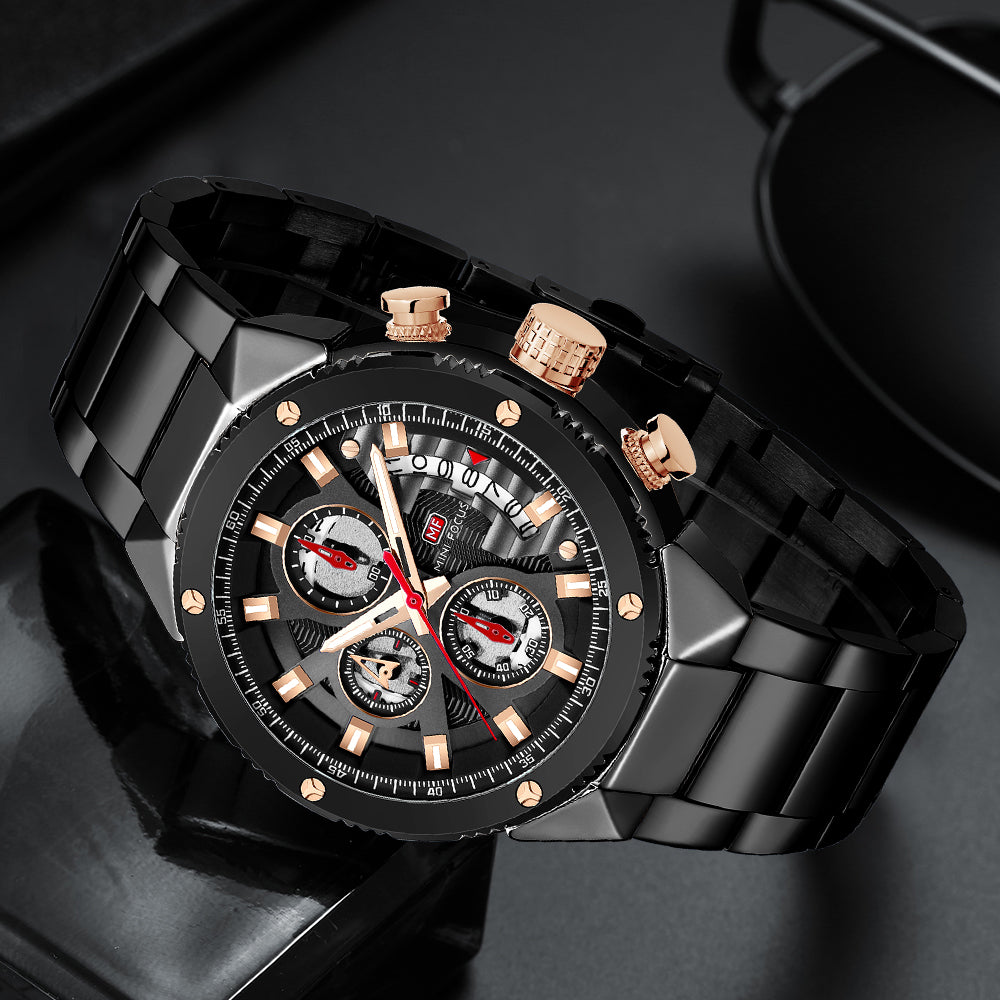 Mini Focus MF0397G.05 BLACK METAL STRAP WITH BLACK DIAL
