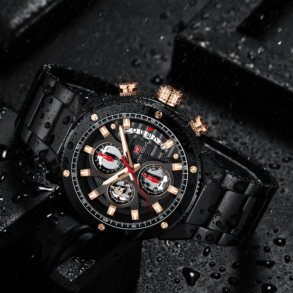 Mini Focus MF0397G.05 BLACK METAL STRAP WITH BLACK DIAL