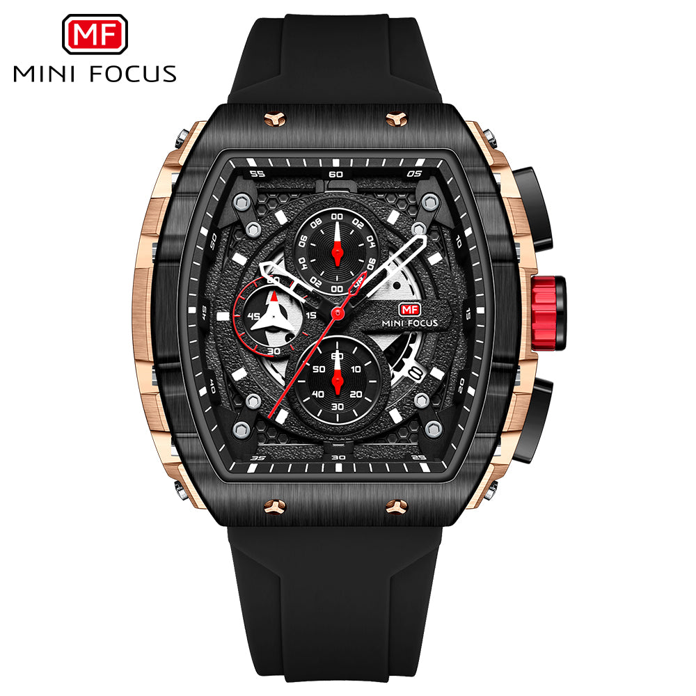Mini Focus MF0399G.03 Tactical Eclipse Chronograph – Rose Gold Edge & Midnight Dominance