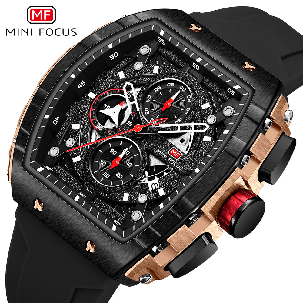 Mini Focus MF0399G.03 Tactical Eclipse Chronograph – Rose Gold Edge & Midnight Dominance