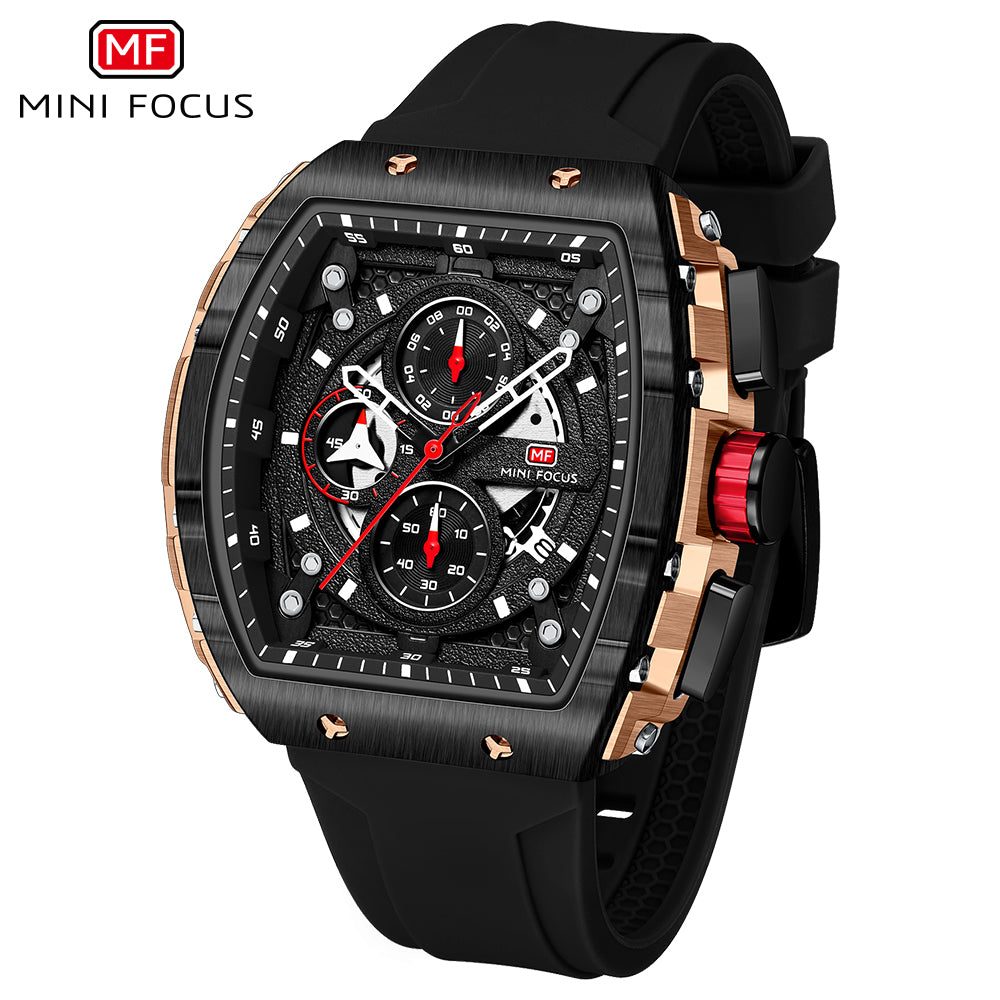 Mini Focus MF0399G.03 Tactical Eclipse Chronograph – Rose Gold Edge & Midnight Dominance