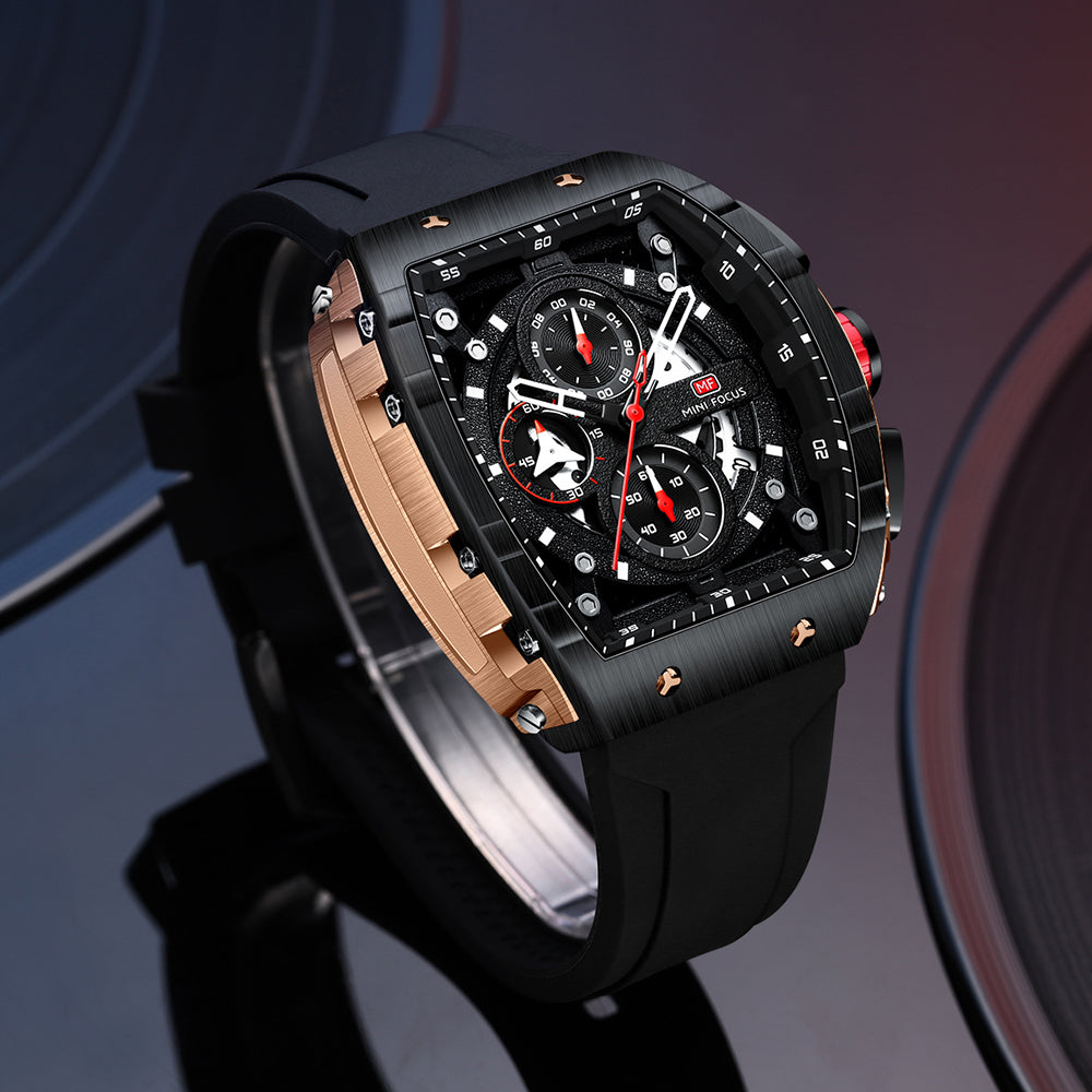 Mini Focus MF0399G.03 Tactical Eclipse Chronograph – Rose Gold Edge & Midnight Dominance
