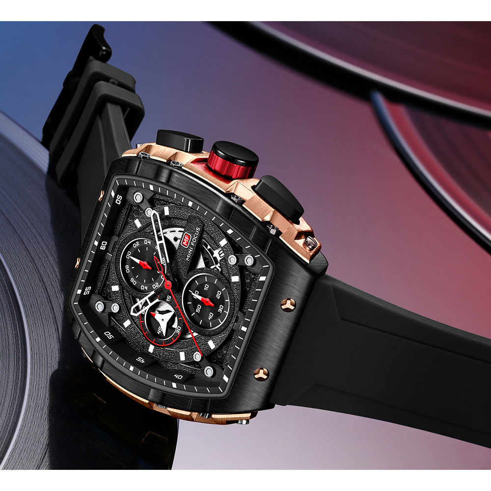 Mini Focus MF0399G.03 Tactical Eclipse Chronograph – Rose Gold Edge & Midnight Dominance