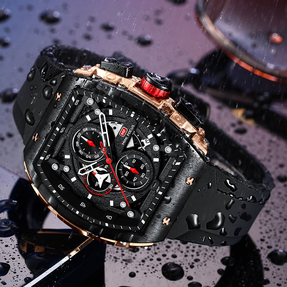 Mini Focus MF0399G.03 Tactical Eclipse Chronograph – Rose Gold Edge & Midnight Dominance