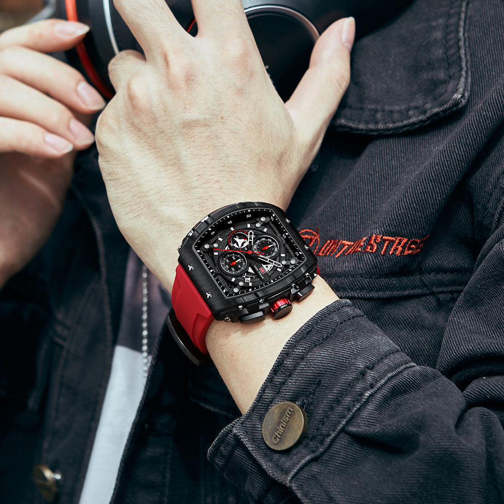 Mini Focus MF0399G.04 Inferno Black Chronograph Sports Watch – Rose Gold Fury & Crimson Red Power
